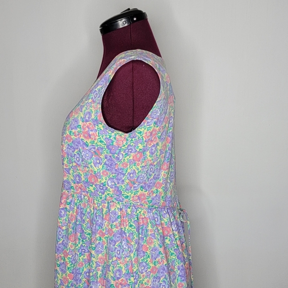 Tikal Trading Co Maxi Dress Cottagecore Floral Print 90's BOHO Coastal Modest Lg - Picture 4 of 11